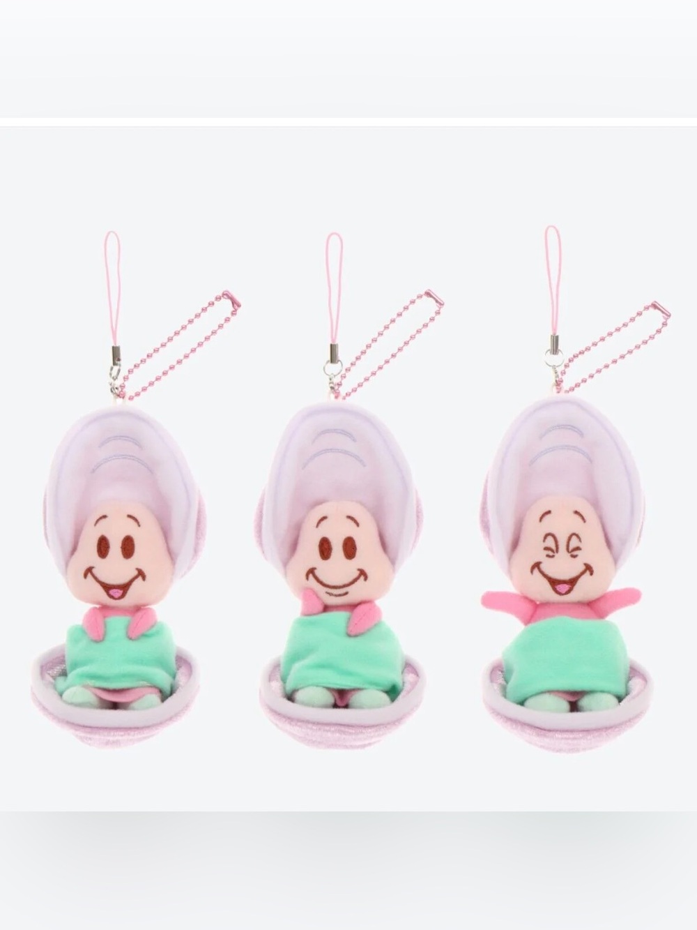 TOKYO DISNEY RESORT Alice in Wonderland BABY OYSTER PLUSH Set of 3 NEW Charm - Picture 2 of 11